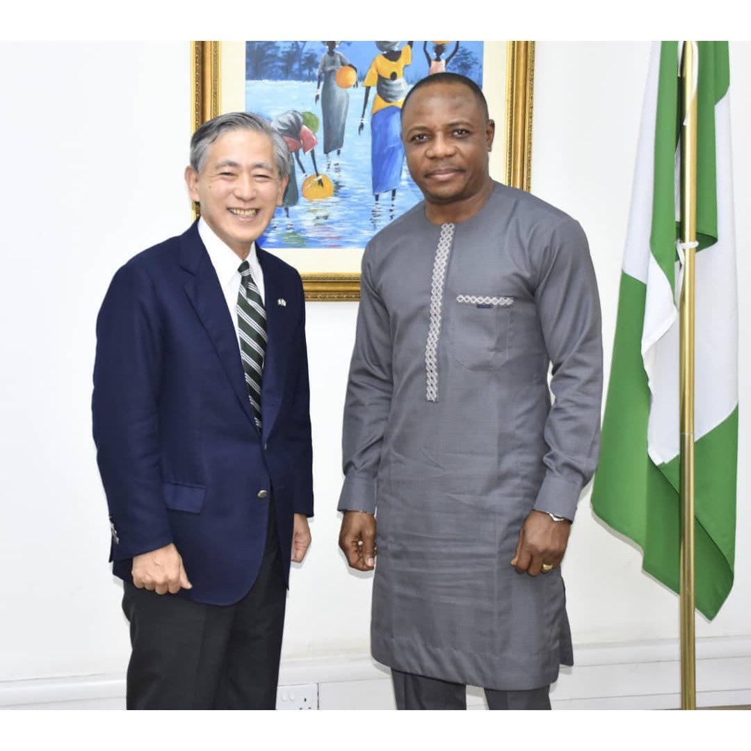 H.E. Gabriel T. Aduda received in audience the Japanese Ambassador to Nigeria, H.E. Matsunaga Kazuyo…