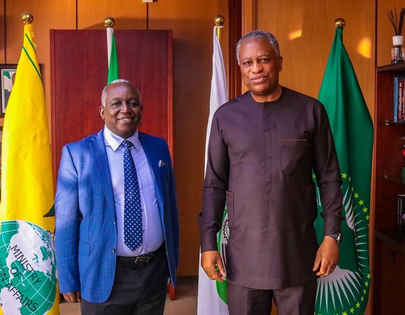 His Excellency Geoffrey Onyeama received in audience Mr. Ibrahim Pam, Candidate for the post of Regi…