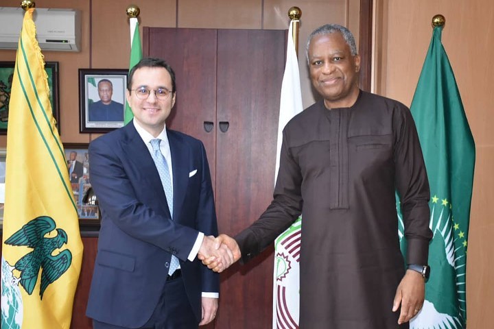 H.E. Geoffrey Onyeama received in audience, Dr. Pietro Mininni, Special Envoy to Africa of the Commi…