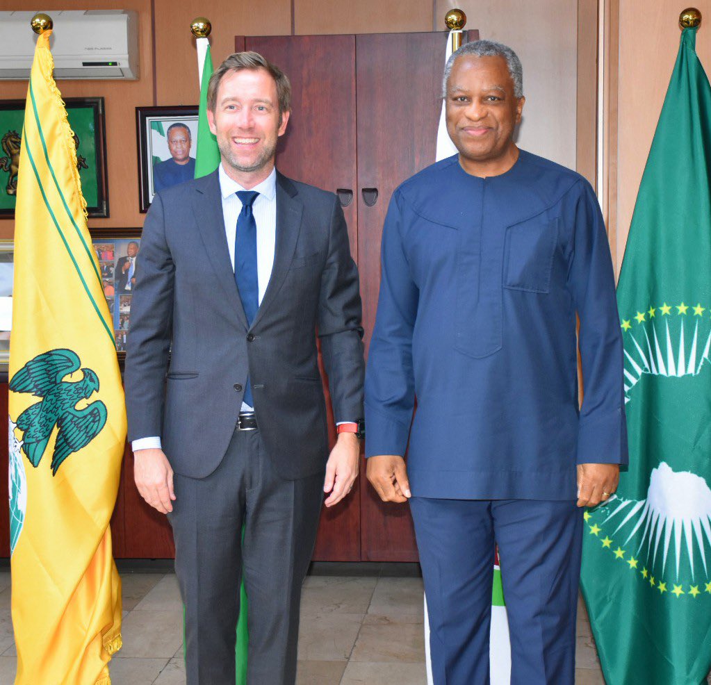 H.E. Geoffrey Onyeama received in audience H.E. Mr. Knut Eiliv Lein, Ambassador of Norway to Nigeria