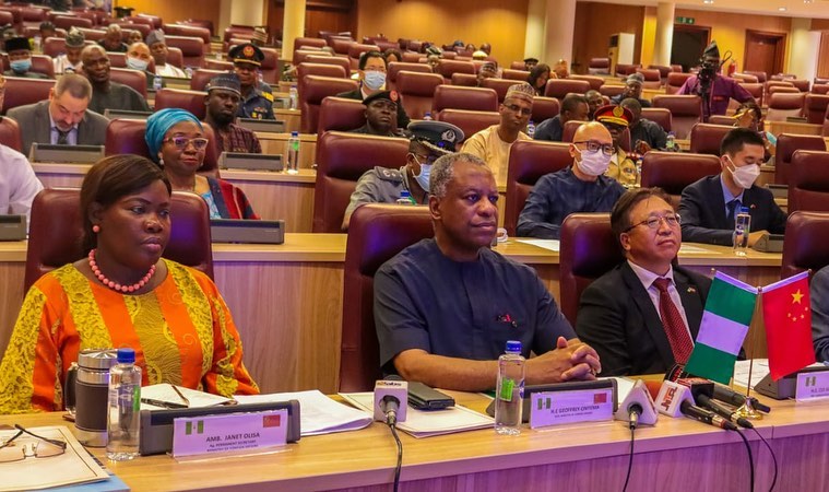 H.E. Geoffrey Onyeama and the Minister of the International Department of the Communist Party of Chi…