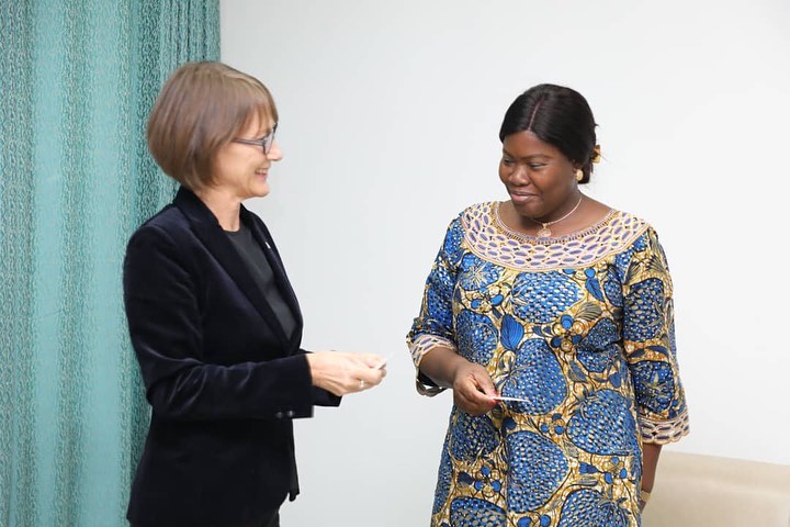 Ambassador Janet Olisa (OON) received in audience the Ambassador of Finland to Nigeria, Ms. Leena Py…