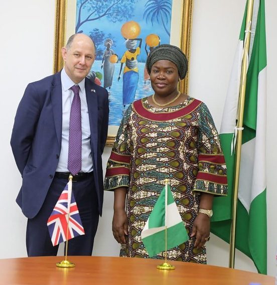 Amb. Janet Olisa (OON) received the visit of Sir Philip Barton KDMV OBE