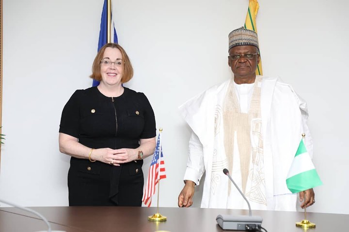 H.E. Zubairu Dada received in audience the Assistant Secretary of State for the Bureau of African Af…