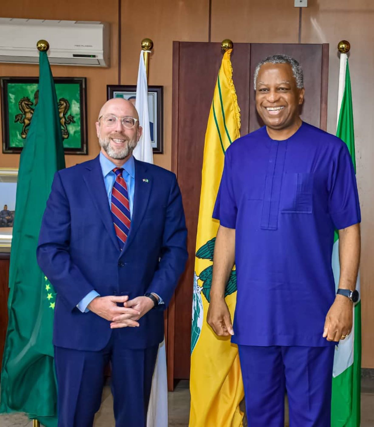 H.E. Geoffrey Onyeama received in audience Mr. David Greene, Charge d’Affairs a.i, US Embassy, Abuja