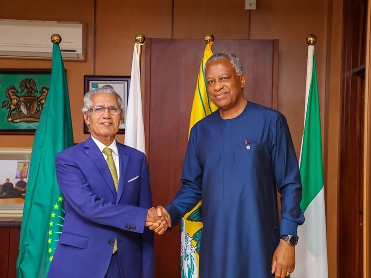 H.E. Geoffrey Onyeama received on audience H.E. Mohammed S.O. Salek