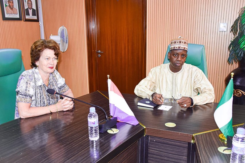 Ambassador Adamu Ibrahim Lamuwa received the courtesy visit of the Dutch Vice Minister for Foreign T…