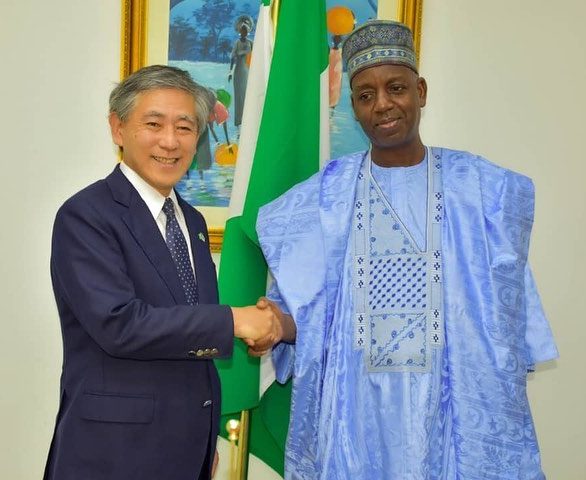 Ambassador Adamu Ibrahim Lamuwa received the courtesy visit of the Japanese Ambassador to Nigeria