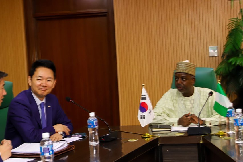 Amb. Adamu Ibrahim Lamuwa received in audience H. E. Jang Sunmin, Special Envoy of the President of …