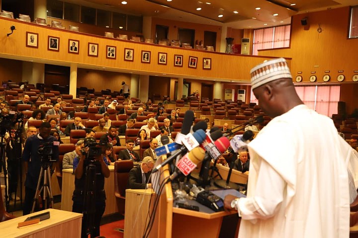 The Permanent Secretary, Amb. Adamu Ibrahim Lamuwa in a briefing session organized for the Diplomati…