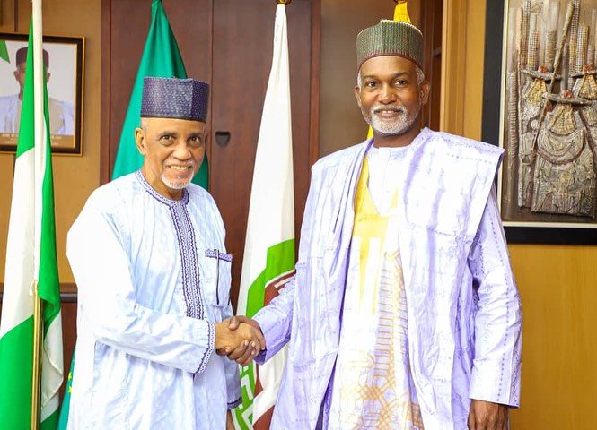 Ambassador Yusuf M. Tuggar (OON) received H.E. Salaheddine Abbas Ibrahima, High Commissioner of Came…