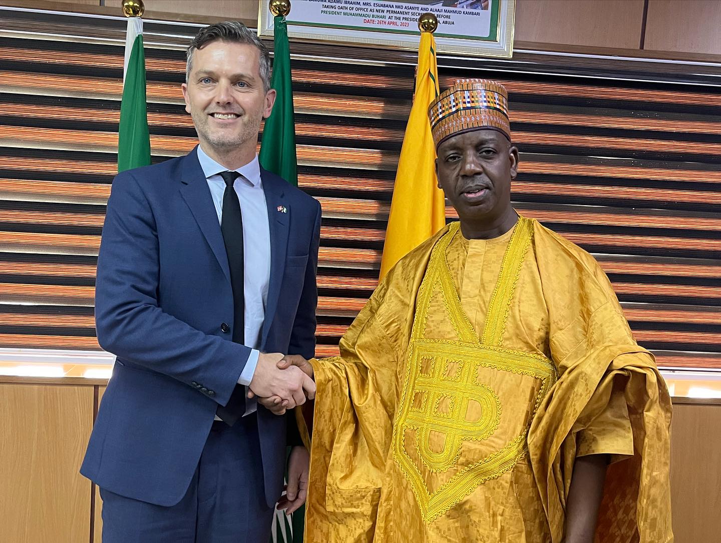 Amb. Adamu Ibrahim Lamuwa received in audience H.E. Sune Krogstrup, Ambassador of Denmark to Nigeria