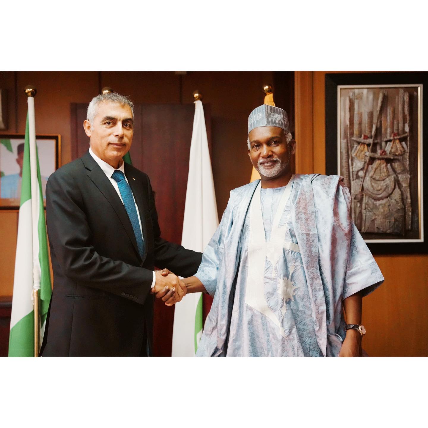 Ambassador Yusuf M. Tuggar (OON) received in audience H.E. Abdullah M. Abu Shawesh