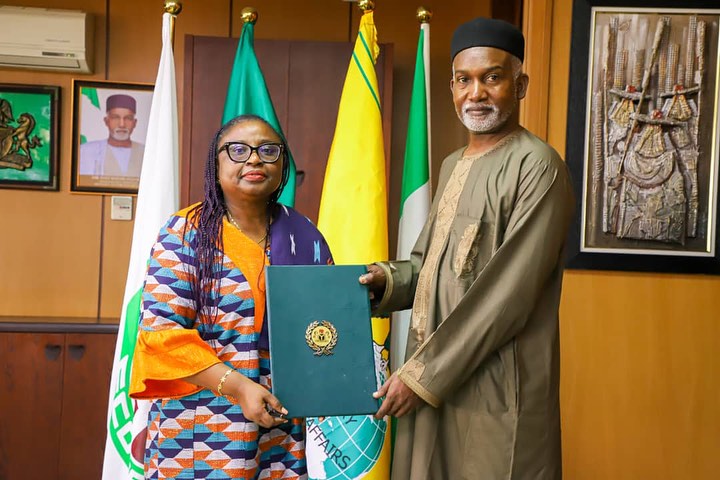 Ambassador Yusuf M. Tuggar (OON) received presentation of Letter of Commission from Dr. Gifty Addico…