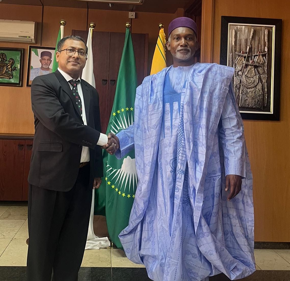 Ambassador Yusuf M. Tuggar (OON) received in audience H.E. Mr. Masudur Rahman