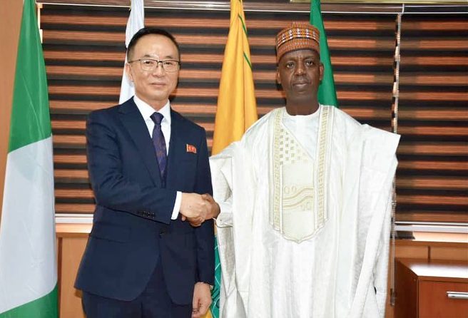 Ambassador Adamu Ibrahim Lamuwa received in audience H.E. Mr. Jon Tong Chol
