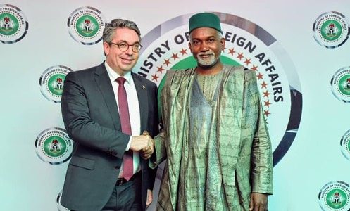 Ambassador Yusuf M. Tuggar (OON) received in audience a delegation of German Parliamentarians (Bunde…