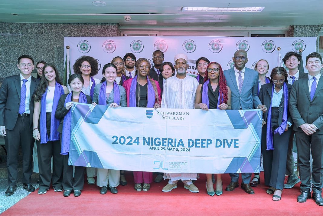 Ambassador Yusuf M. Tuggar (OON) received in audience a team of 18 Scholars from the Schwarzman Scho…