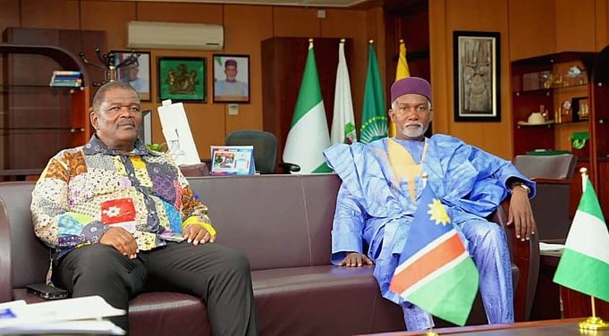 Ambassador Yusuf M. Tuggar (OON) received in audience H.E Humphrey D. Geiseb