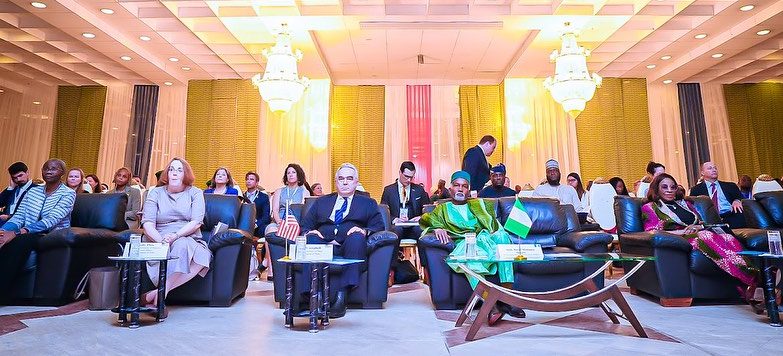 Ambassador Yusuf M. Tuggar (OON) and H.E. Kurt Campbell, after a successful close of the 6th Session…