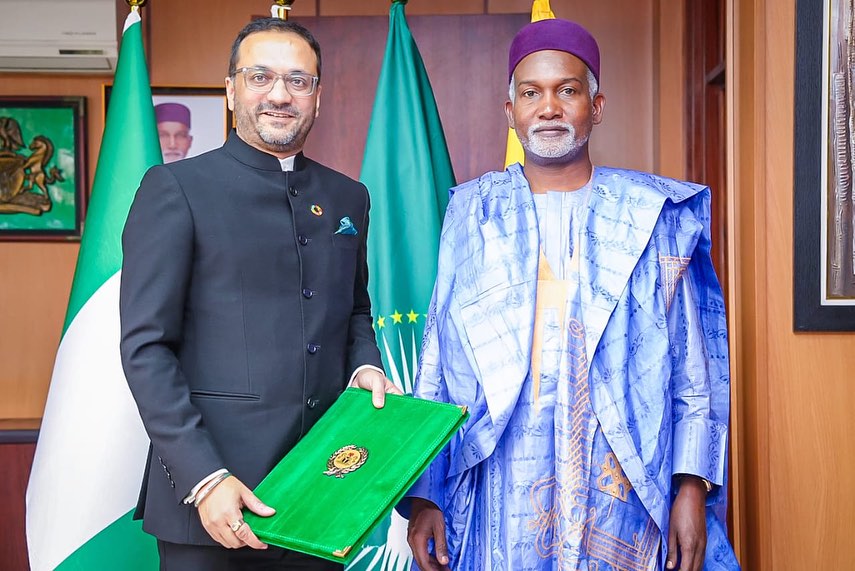 Ambassador Yusuf M. Tuggar (OON) received the Credentials of H.E. Arjun Jain