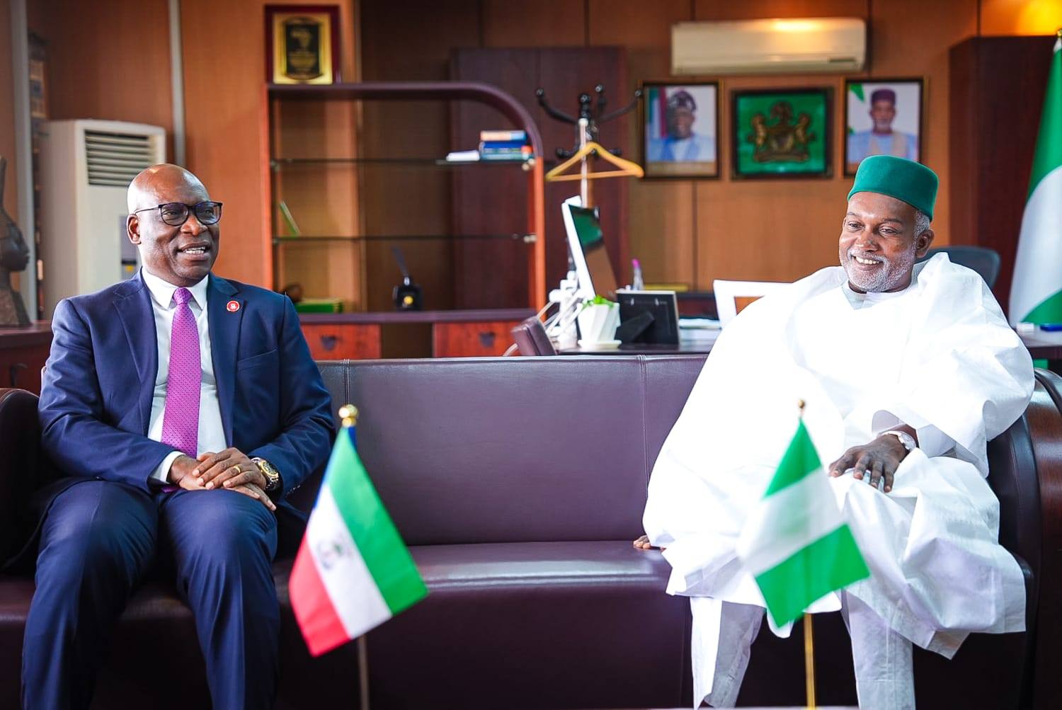 Ambassador Yusuf Maitama Tuggar, received in audience, H.E. Simeon Oyono Angue.
