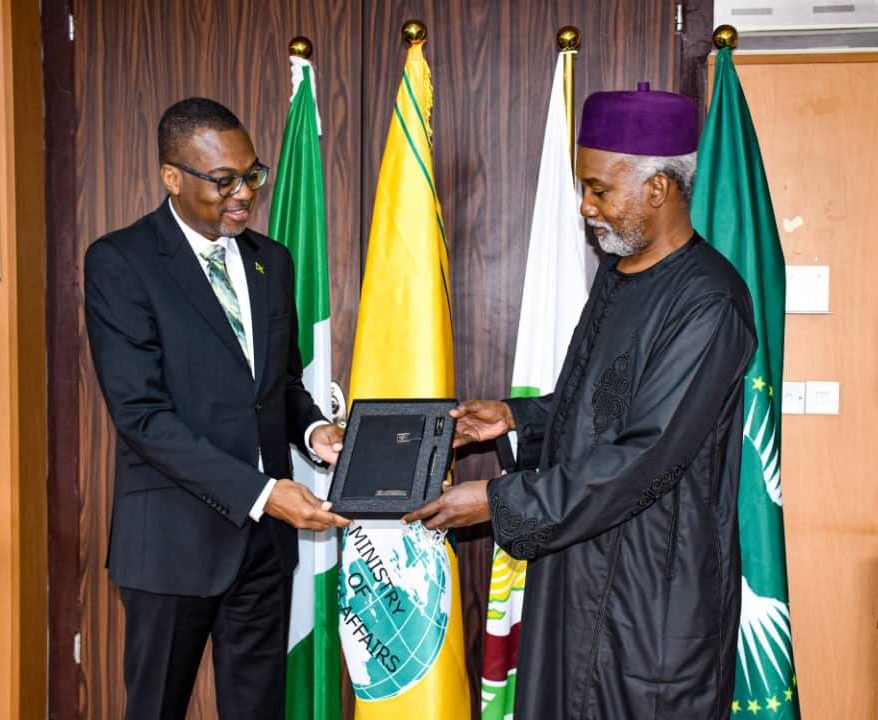 Ambassador Yusuf Maitama Tuggar received in audience, His Excellency, Lincoln Downer.