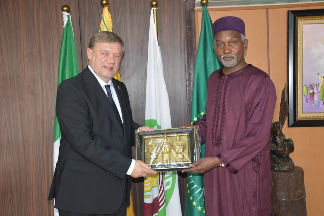 Ambassador Yusuf Maitama Tuggar, received in farewell audience, His Excellency, Vyacheslav Bril.