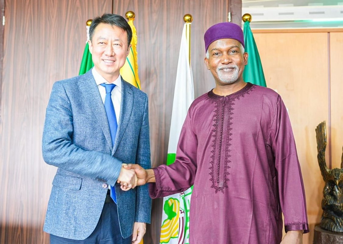 Ambassador Yusuf Maitama Tuggar, received in audience, His Excellency, Yu Dunhai.