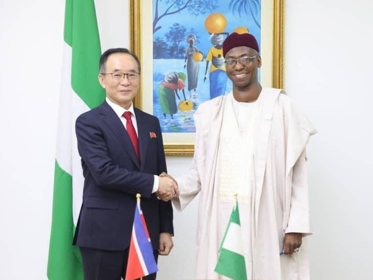 Ambassador Dunoma Umar Ahmed, PhD., received in farewell audience, His Excellency, Jon Tong Chol.