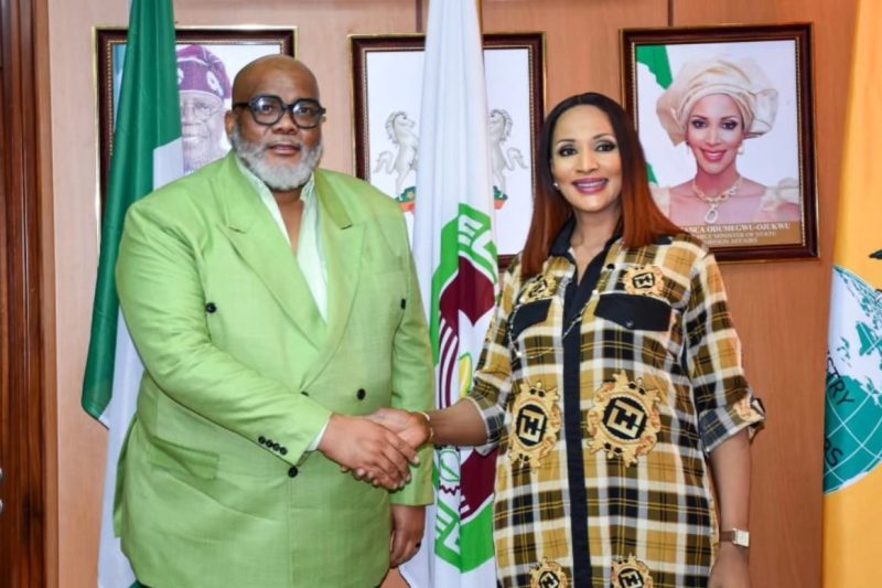 Ambassador Bianca Odumegwu-Ojukwu received in audience Prof. Bobby Moroe.