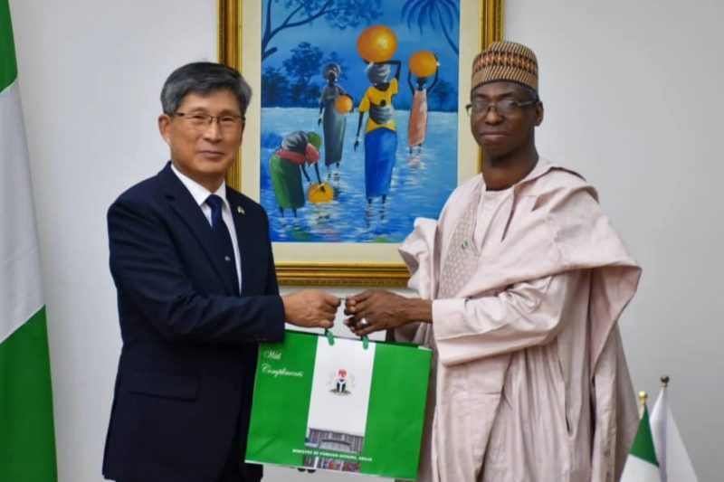 Ambassador Dunoma Umar Ahmed PhD, received in farewell audience, His Excellency Pankyu Kim.