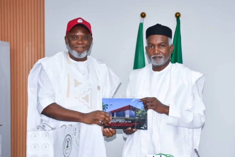 Ambassador Yusuf Maitama Tuggar, received the Executive Secretary, National Assembly Library Trust F…