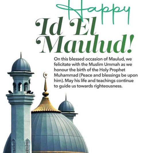Ambassador Yusuf Maitama Tuggar felicitates with the Muslim Ummah, on the Occasion of Maulud.