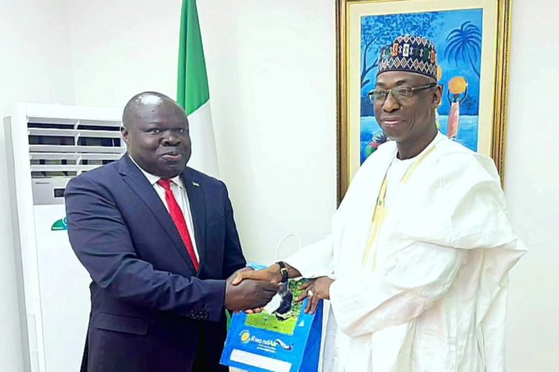 Amb. Dunoma Umar Ahmed, PhD received in farewell audience, H.E. Christophe Bazivamo.