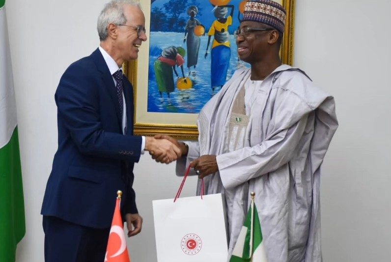 Amb. Dunoma Umar Ahmed received in audience, H.E. Mehmet Poroy.