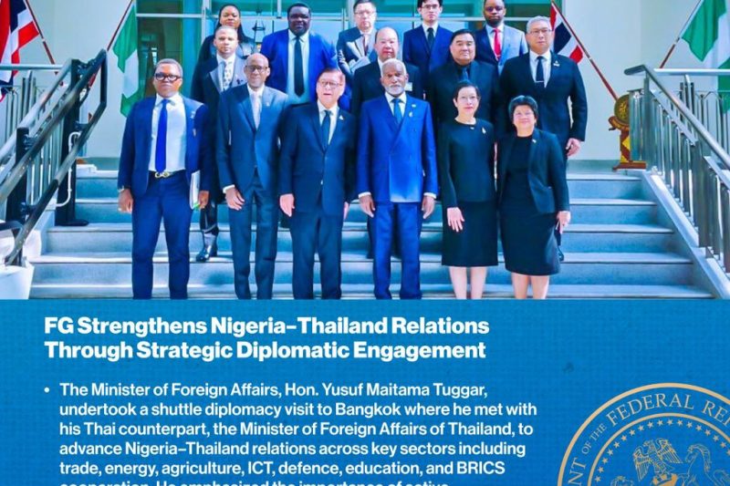 FG Strengthens Nigeria-Thailand Relations Through Strategic Diplomatic Engagement.