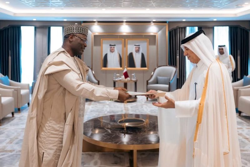 H.E. Mahmud Yakubu presented copies of his Letters of Credence to H.E. Sultan bin Saad Al-Marikhi, M&hellip;
