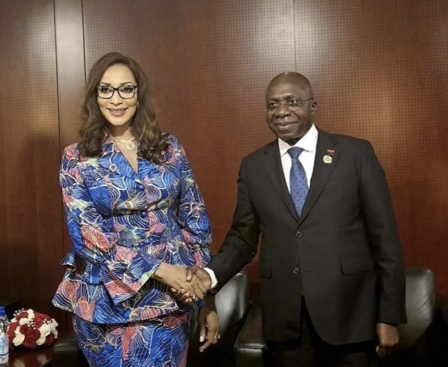 AMB. BIANCA ODUMEGWU-OJUKWU, HELD A BILATERAL MEETING WITH AMB. TÉTE ANTÓNIO, THE MINISTER OF FOREIG&hellip;