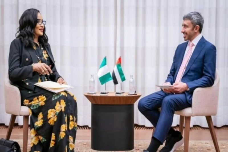 AMB. BIANCA ODUMEGWU-OJUKWU HELD BILATERAL ENGAGEMENT WITH H.H. SHEIKH ABDULLAH BIN ZAYED AL NAHYAN.