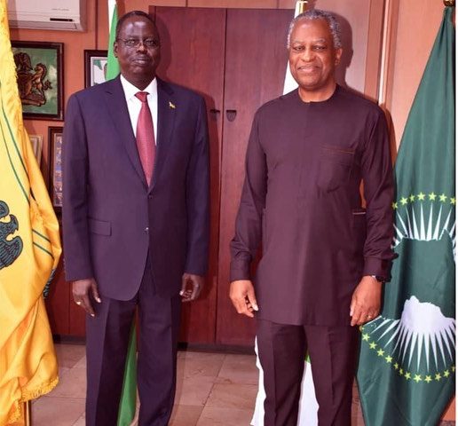 H.E. Geoffrey Onyeama received in audience the Ambassador of South Sudan to Nigeria