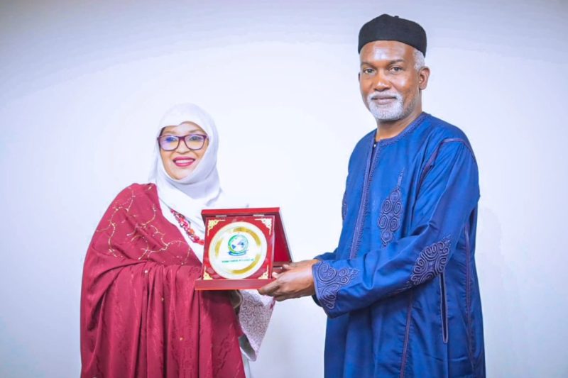 Amb. Yusuf Maitama Tuggar, received in audience, Hajiya Hafsat Abubakar.